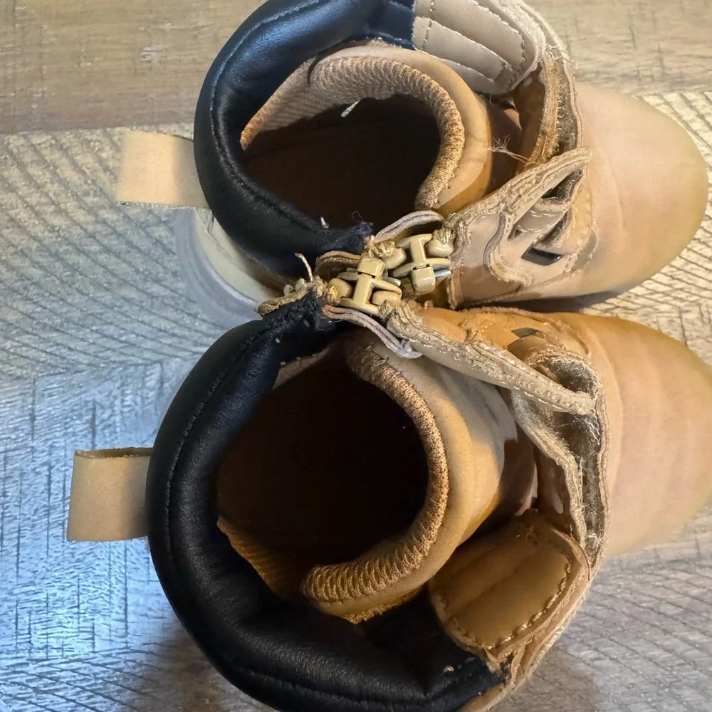 Toddler Work Boots with Easy On Velcro Straps Size 6